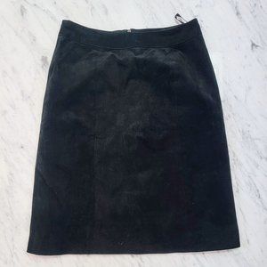Vintage Leather Black Suede Skirt